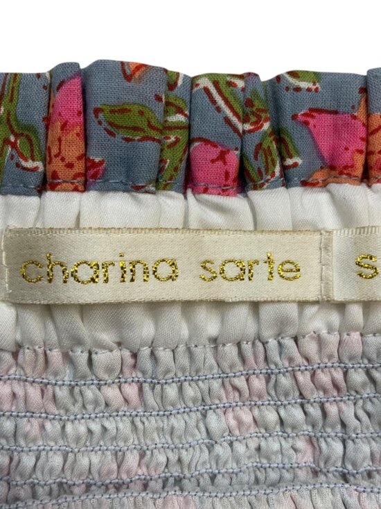 Charina Sarte Botanica Skirt S Blue Pink Floral Ruffle - Picture 3 of 9